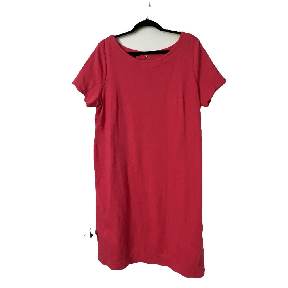 Talbots Woman Plus 1X Salmon Ponte Knit Scalloped‎ Edge Sheath Dress